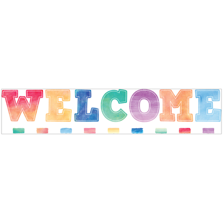TEACHER CREATED RESOURCES Watercolor Welcome Bulletin Board Set TCR8190